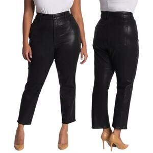 NWT Good American Straight Coated Jeans black sz 18